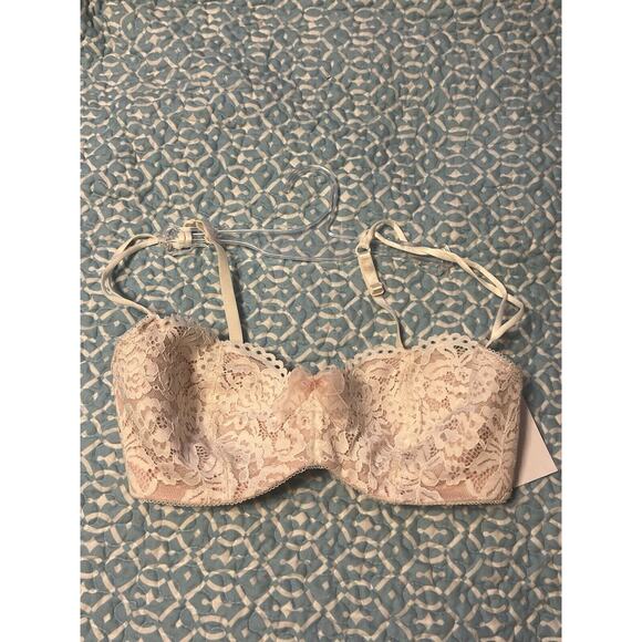 B.TEMPTED CIAO BELLA BALCONY CREAM/PINK UNDERWIRED BRA 32DD - Picture 1 of 6